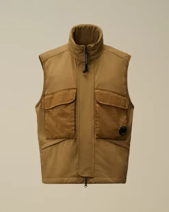 Jacket & Coats<C.P. Company GD Shell Mixed Lens Vest Toffee – Beige
