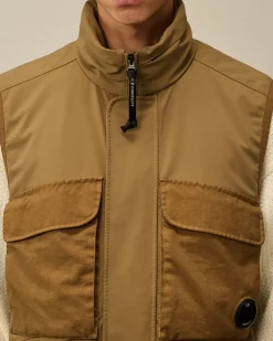 Jacket & Coats<C.P. Company GD Shell Mixed Lens Vest Toffee – Beige