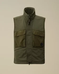 Jacket & Coats<C.P. Company GD Shell Mixed Lens Vest Grape Leaf – Green