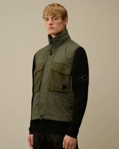 Jacket & Coats<C.P. Company GD Shell Mixed Lens Vest Grape Leaf – Green