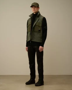 Jacket & Coats<C.P. Company GD Shell Mixed Lens Vest Grape Leaf – Green