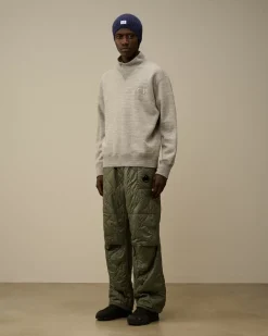 Sweatshirts<C.P. Company Japanese Mélange Fleece Logo Funnel Neck Sweatshirt Greystone Melange
