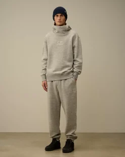 Tracksuits & Shorts<C.P. Company Japanese Mélange Fleece Logo Sweatpants Greystone Melange