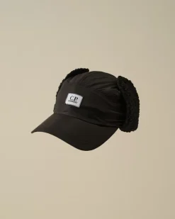 Clothing 10-14|Clothing 4-8<C.P. Company Kids Nylon Mixed Earflap Cap Black
