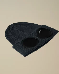 Clothing 10-14|Clothing 4-8<C.P. Company Kids Wool Knit Goggle Beanie Total Eclipse – Blue