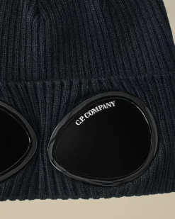 Clothing 10-14|Clothing 4-8<C.P. Company Kids Wool Knit Goggle Beanie Total Eclipse – Blue