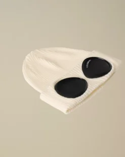 Clothing 10-14|Clothing 4-8<C.P. Company Kids Wool Knit Goggle Beanie Gauze White