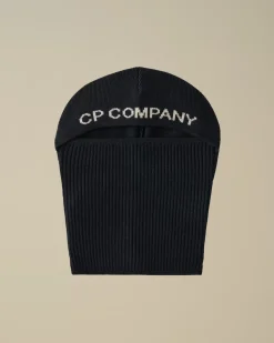 Clothing 10-14|Clothing 4-8<C.P. Company Kids Wool Knit Logo Balaclava Total Eclipse – Blue