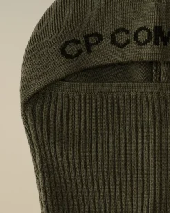 Clothing 10-14|Clothing 4-8<C.P. Company Kids Wool Knit Logo Balaclava Grape Leaf – Green