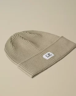 Clothing 10-14|Clothing 4-8<C.P. Company Kids Wool Knit Logo Beanie Vintage Khaki – Beige