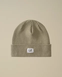 Clothing 10-14|Clothing 4-8<C.P. Company Kids Wool Knit Logo Beanie Vintage Khaki – Beige
