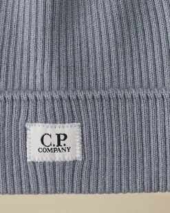 Clothing 10-14|Clothing 4-8<C.P. Company Kids Wool Knit Logo Beanie Flint Stone – Blue