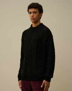Jumpers<C.P. Company Lambswool Funnel Neck Knit Black