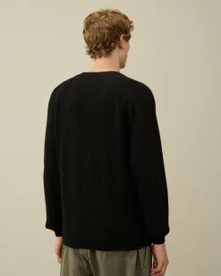 Jumpers<C.P. Company Lambswool GRS Crew Neck Full Knit Black