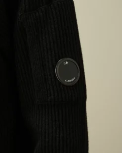 Jumpers<C.P. Company Lambswool GRS Crew Neck Full Knit Black