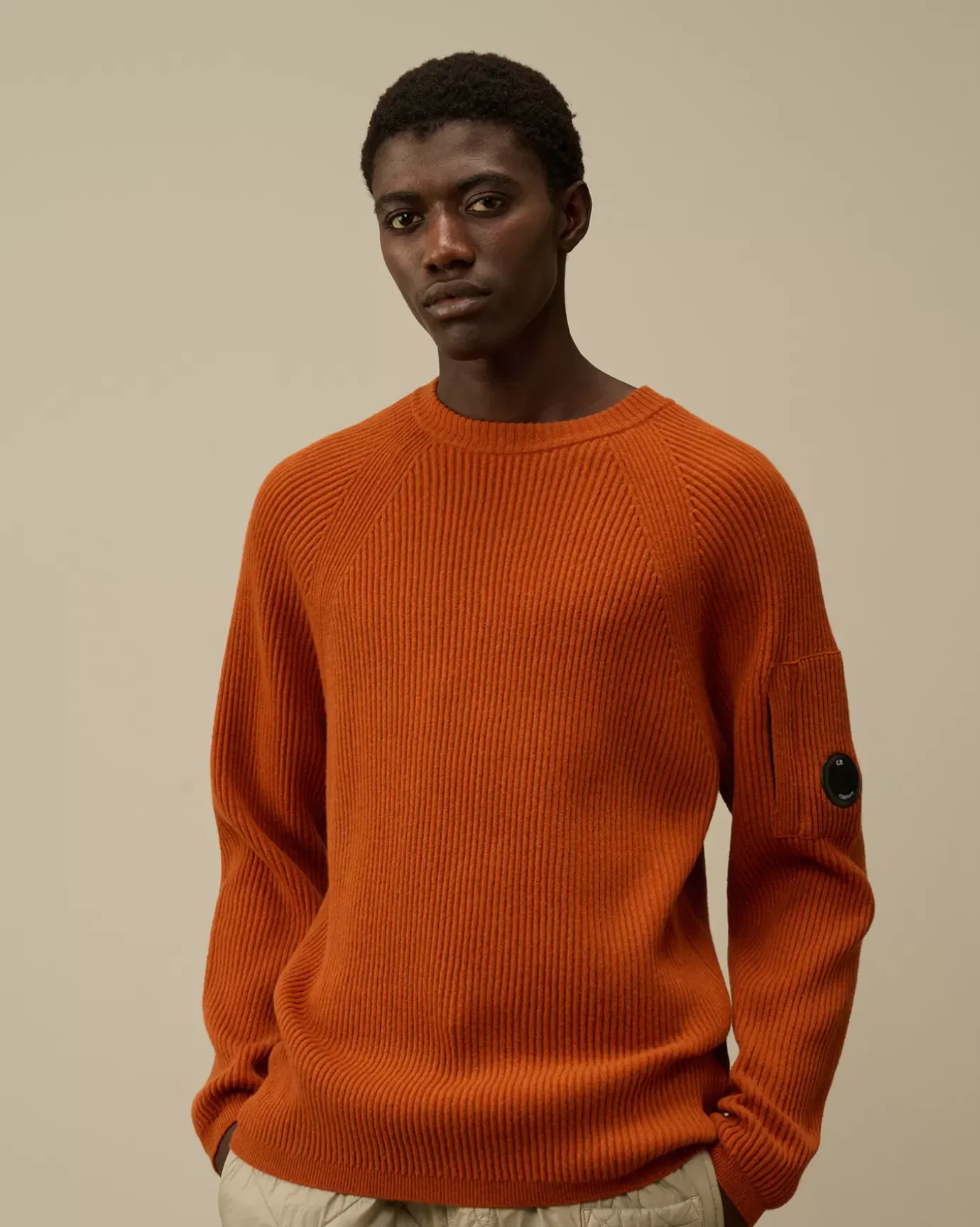 Jumpers<C.P. Company Lambswool GRS Crew Neck Full Knit Bombay Brown