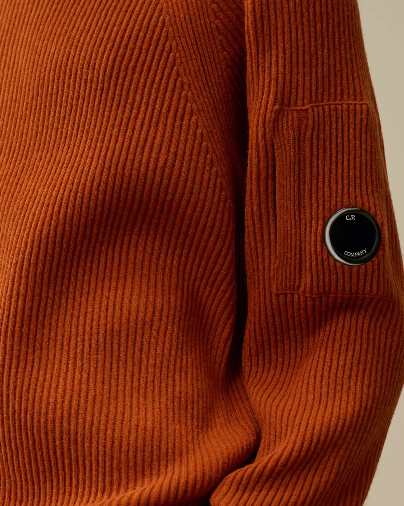 Jumpers<C.P. Company Lambswool GRS Crew Neck Full Knit Bombay Brown