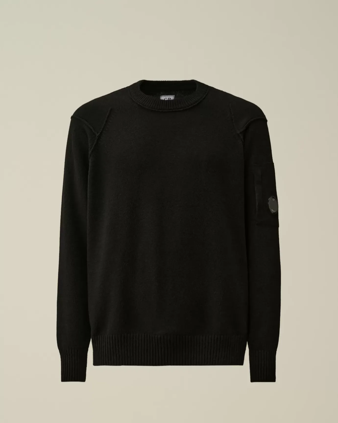 Jumpers<C.P. Company Lambswool GRS Crew Neck Knit Black