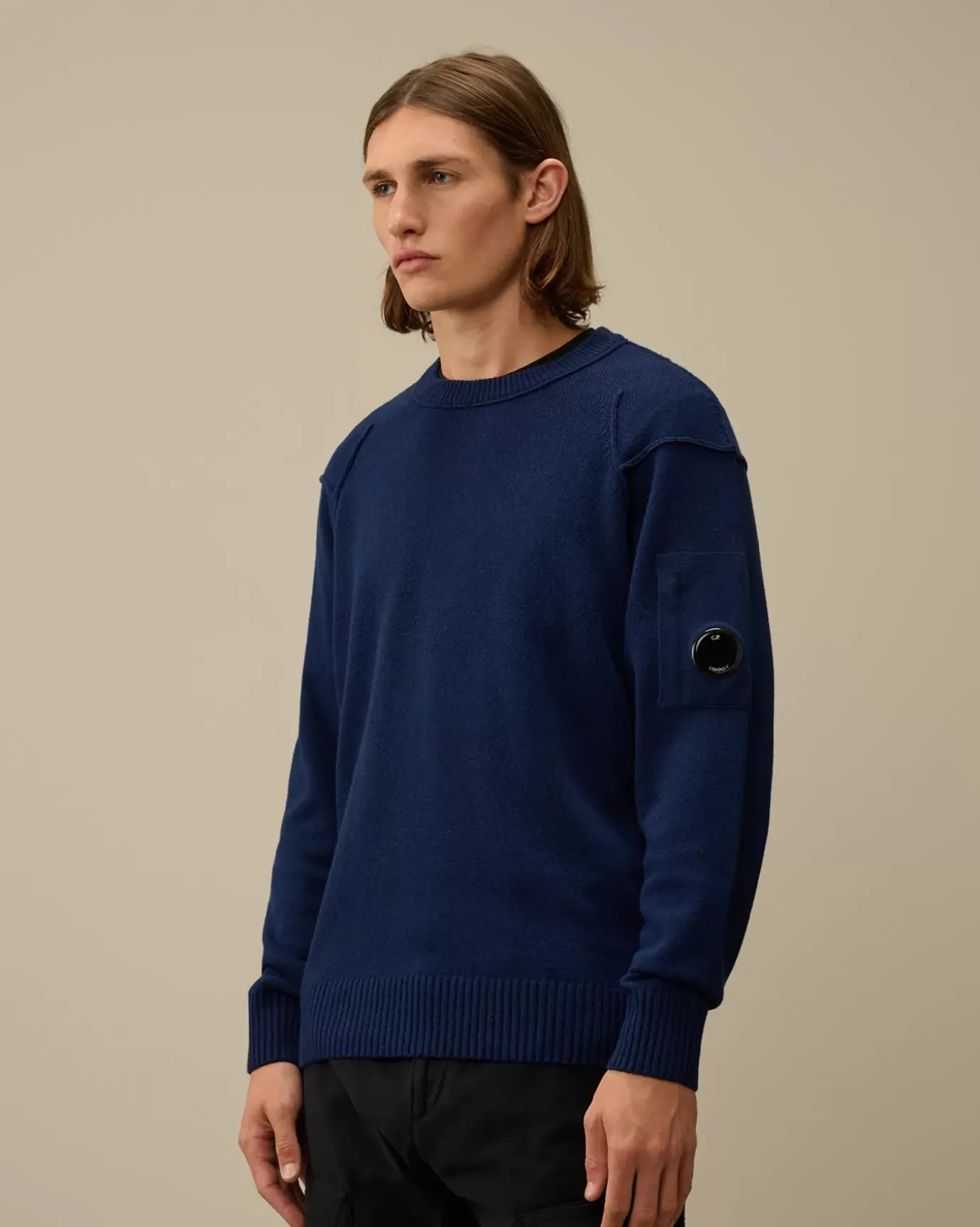 Jumpers<C.P. Company Lambswool GRS Crew Neck Knit Estate Blue