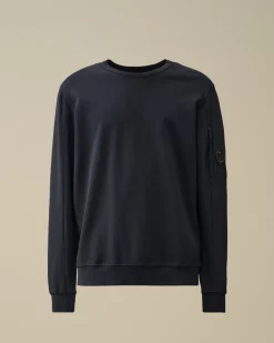 Sweatshirts<C.P. Company Light Fleece Crew Neck Sweatshirt Total Eclipse – Blue