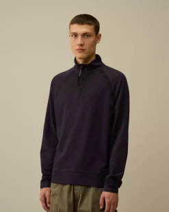 Sweatshirts<C.P. Company Light Fleece Half Zipped Sweatshirt Nightshade – Purple