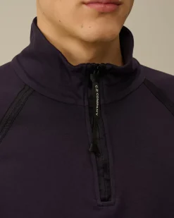 Sweatshirts<C.P. Company Light Fleece Half Zipped Sweatshirt Nightshade – Purple