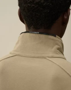 Sweatshirts<C.P. Company Light Fleece Half Zipped Sweatshirt Walnut – Beige