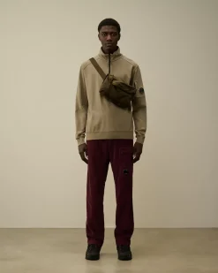 Sweatshirts<C.P. Company Light Fleece Half Zipped Sweatshirt Walnut – Beige