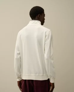 Sweatshirts<C.P. Company Light Fleece Half Zipped Sweatshirt Gauze White