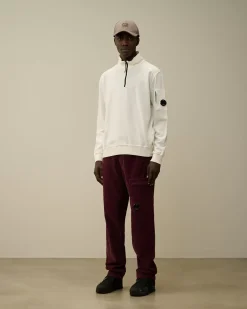Sweatshirts<C.P. Company Light Fleece Half Zipped Sweatshirt Gauze White
