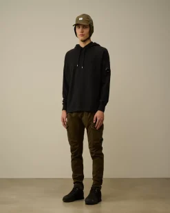 Sweatshirts<C.P. Company Light Fleece Hooded Sweatshirt Black