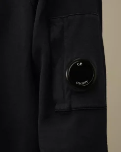 Sweatshirts<C.P. Company Light Fleece Hooded Sweatshirt Total Eclipse – Blue