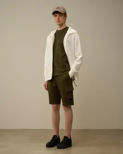 Tracksuits & Shorts<C.P. Company Light Fleece Lens Shorts Ivy Green