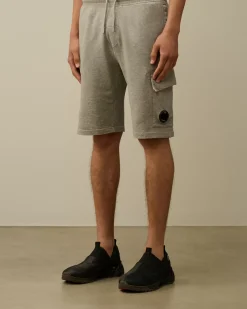 Tracksuits & Shorts<C.P. Company Light Fleece Lens Shorts Greystone Melange