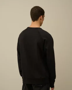 Sweatshirts<C.P. Company Light Fleece Logo Crew Neck Sweatshirt Black