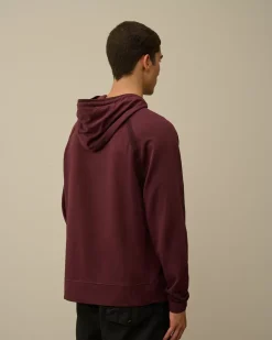 Sweatshirts<C.P. Company Light Fleece Logo Hooded Sweatshirt Potent Purple