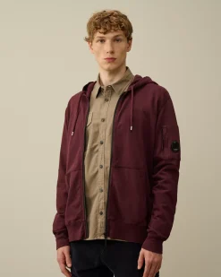 Sweatshirts<C.P. Company Light Fleece Zipped Hooded Sweatshirt Potent Purple