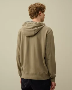 Sweatshirts<C.P. Company Light Fleece Zipped Hooded Sweatshirt Walnut – Beige