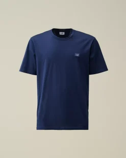 T-shirts & Polo<C.P. Company Mercerized 70/2 Jersey Gasato Logo Patch T-Shirt Estate Blue