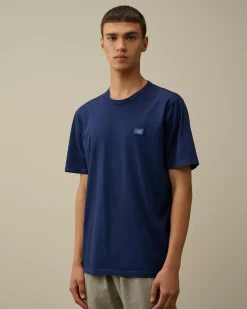 T-shirts & Polo<C.P. Company Mercerized 70/2 Jersey Gasato Logo Patch T-Shirt Estate Blue