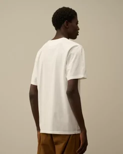 T-shirts & Polo<C.P. Company Mercerized 70/2 Jersey Gasato Printed Logo T-Shirt Gauze White