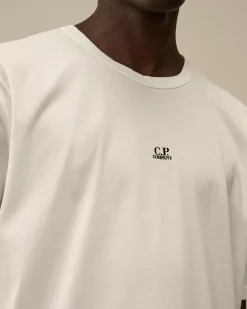 T-shirts & Polo<C.P. Company Mercerized 70/2 Jersey Gasato Printed Logo T-Shirt Gauze White