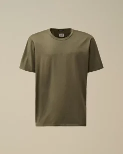 T-shirts & Polo<C.P. Company Mercerized 70/2 Jersey Gasato Printed Logo T-Shirt Grape Leaf – Green