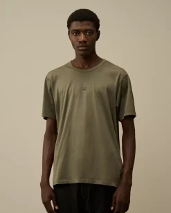 T-shirts & Polo<C.P. Company Mercerized 70/2 Jersey Gasato Printed Logo T-Shirt Grape Leaf – Green