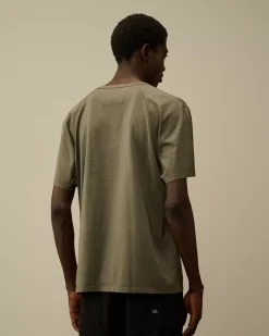 T-shirts & Polo<C.P. Company Mercerized 70/2 Jersey Gasato Printed Logo T-Shirt Grape Leaf – Green