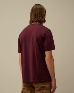T-shirts & Polo<C.P. Company Mercerized 70/2 Jersey Gasato Logo Patch T-Shirt Potent Purple