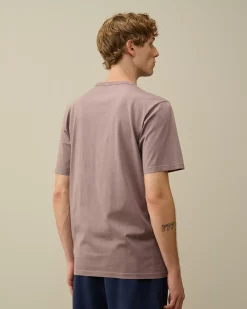 T-shirts & Polo<C.P. Company Mercerized 70/2 Jersey Gasato Logo Patch T-Shirt Purple Dove