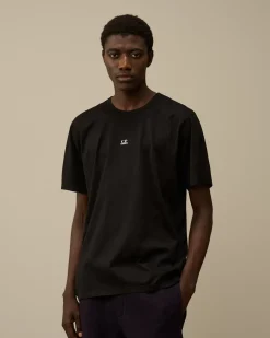 T-shirts & Polo<C.P. Company Mercerized 70/2 Jersey Gasato Printed Logo T-Shirt Black