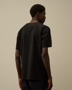 T-shirts & Polo<C.P. Company Mercerized 70/2 Jersey Gasato Printed Logo T-Shirt Black