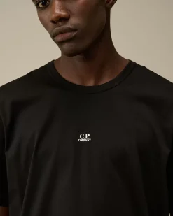 T-shirts & Polo<C.P. Company Mercerized 70/2 Jersey Gasato Printed Logo T-Shirt Black